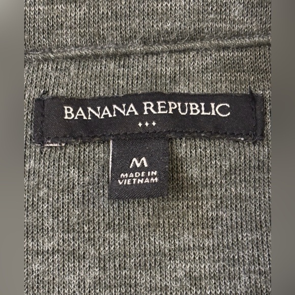Banana Republic Men's Sz Med. Preppy Casual Charcoal Button Shawl Collar Sweater - Picture 4 of 9